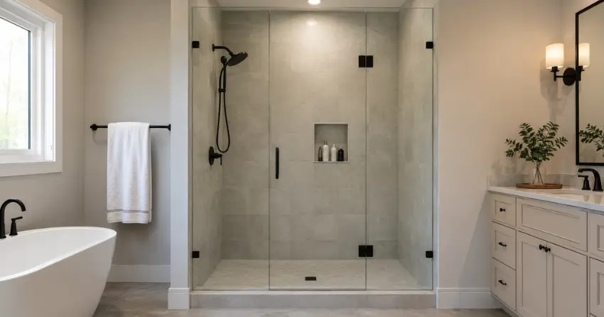 new frameless glass shower door installed in Dickson Hill, Markham